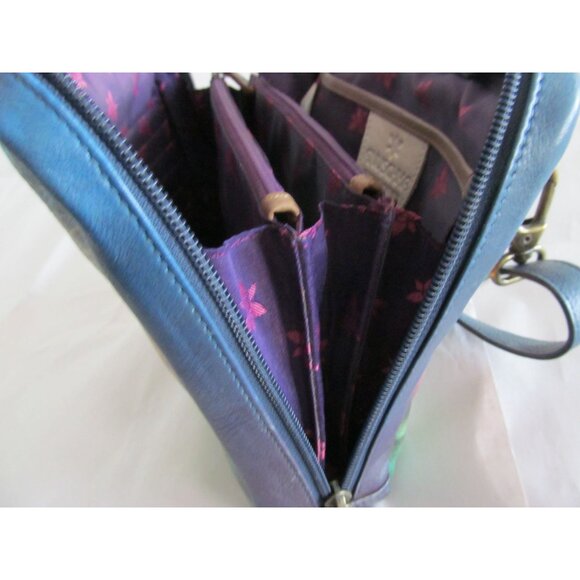 Anuschka Genuine Leather Hand-Painted Crossbody Bag with Zebra Sunset Design - Picture 8 of 16